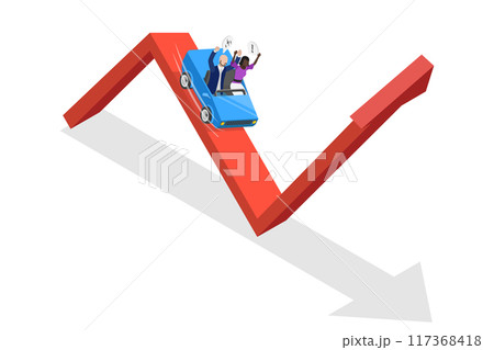 3D Isometric Flat Illustration of Investment Volatility, Stock Market Manipulation 3D Isometric Flat Illustration of Investment Volatility, Stock Market Manipulation 117368418