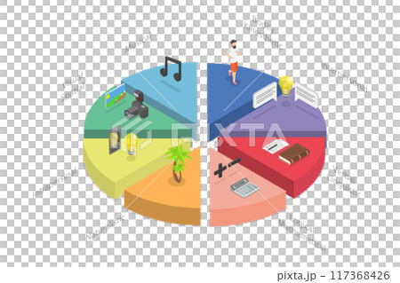 3D Isometric Flat  Illustration of Multiple Intelligences, Theory Describing the Different Ways Students Learn and Acquire Information 117368426