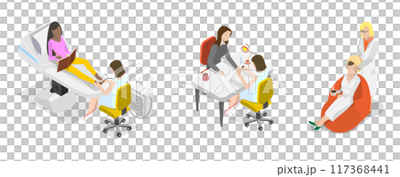 3D Isometric Flat Illustration of Cosmetology, Facial Rejuvenation 3D Isometric Flat Illustration of Cosmetology, Facial Rejuvenation 117368441