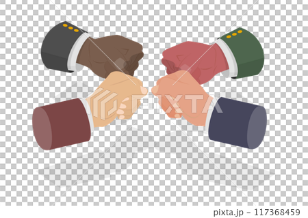 3D Isometric Flat Illustration of Togetherness and Cooperation, Collaboration Teamwork 3D Isometric Flat Illustration of Togetherness and Cooperation, Collaboration Teamwork 117368459