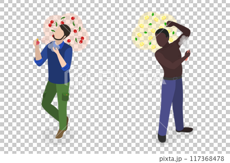 3D Isometric Flat  Illustration of Perfumes, Get Rid Of Bad Smell 117368478