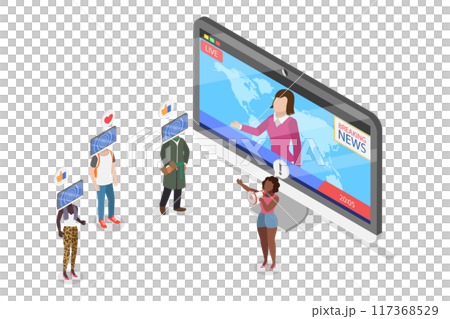 3D Isometric Flat  Illustration of Propagandist, Brainwashing and Hypnosis 117368529