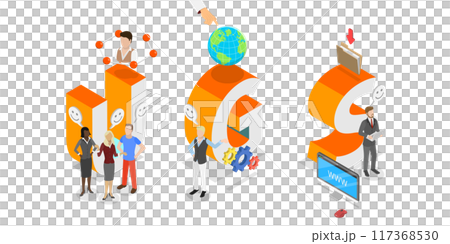 3D Isometric Flat  Illustration of UGC, User-generated Content 117368530