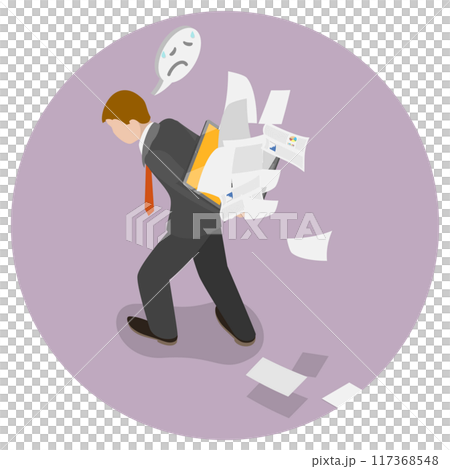 3D Isometric Flat Illustration of Overwhelmed of Online Notification, Exhausted and Frustrated Person 3D Isometric Flat Illustration of Overwhelmed of Online Notification, Exhausted and Frustrated Person 117368548
