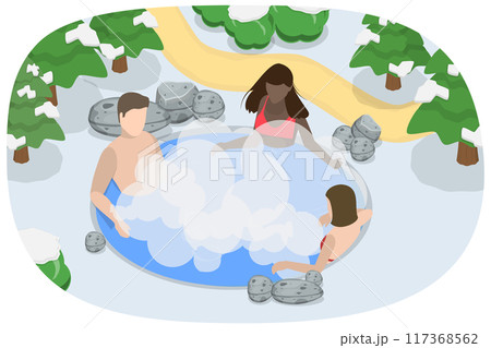 3D Isometric Flat Illustration of Thermal Spa, Relaxing and Recreation 3D Isometric Flat Illustration of Thermal Spa, Relaxing and Recreation 117368562
