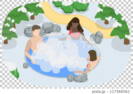 3D Isometric Flat Illustration of Thermal Spa, Relaxing and Recreation 3D Isometric Flat Illustration of Thermal Spa, Relaxing and Recreation 117368562
