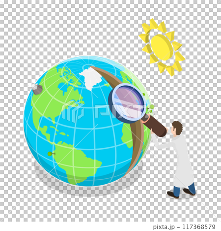 3D Isometric Flat  Illustration of Earth Layers, Planet Geology 117368579