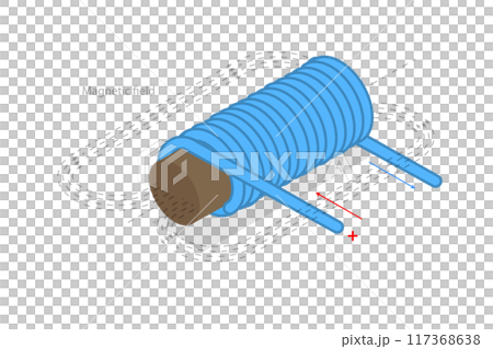 3D Isometric Flat Illustration of Magnetic Field, Faradays Law of Induction 3D Isometric Flat Illustration of Magnetic Field, Faradays Law of Induction 117368638
