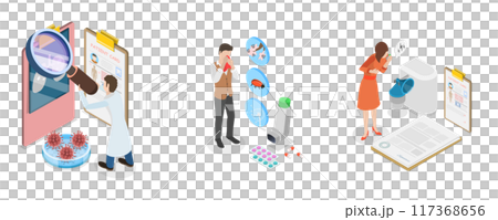 3D Isometric Flat Illustration of Asthma, Lungs Healthcare 3D Isometric Flat Illustration of Asthma, Lungs Healthcare 117368656
