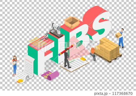 3D Isometric Flat Illustration of FIBS, Textile Industry Manufacturing Process 3D Isometric Flat Illustration of FIBS, Textile Industry Manufacturing Process 117368670
