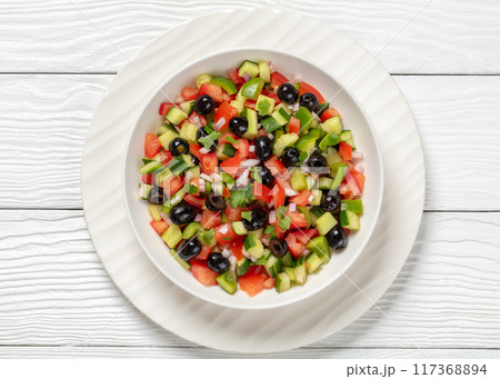 Turkish Shepherd Salad, Coban Salatasi in a bowl Turkish Shepherd Salad, Coban Salatasi in a bowl 117368894