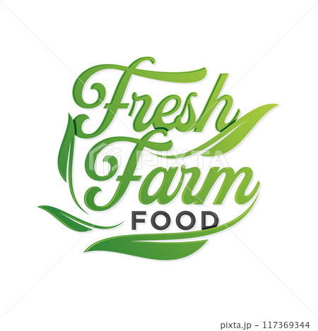 Fresh Farm Food letter text typography for food industry Fresh Farm Food letter text typography for food industry 117369344