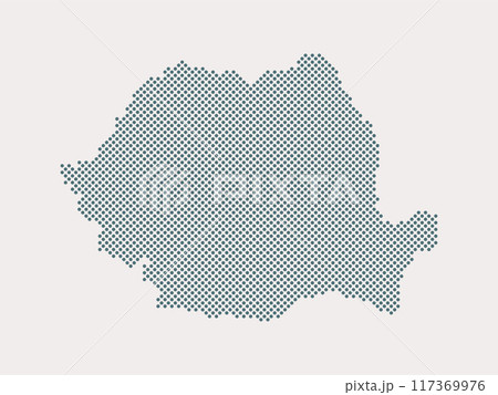 Vector map Romania for points, dotted template Vector map Romania for points, dotted template 117369976