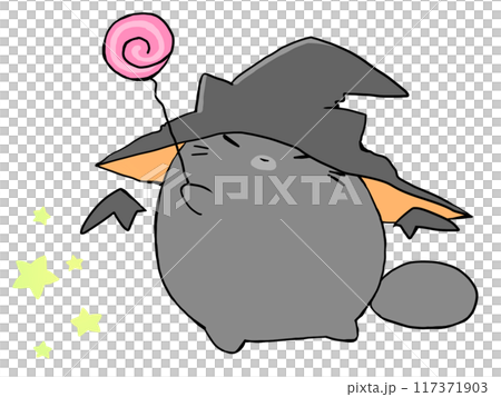 Cat on Halloween night 117371903