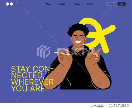 Creative Workspace: Video Conference, modern flat vector concept illustration of person engaging in virtual business meeting Connectivity, collaboration, digital interaction, remote work, productivity 117371920