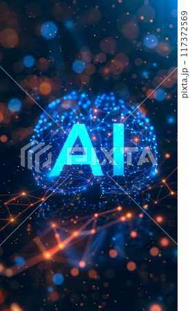 Ai letters on abstract bokeh background, reflecting new artificial intelligence concepts 117372569