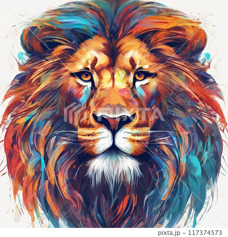 デジタルアート　ライオン 117374573