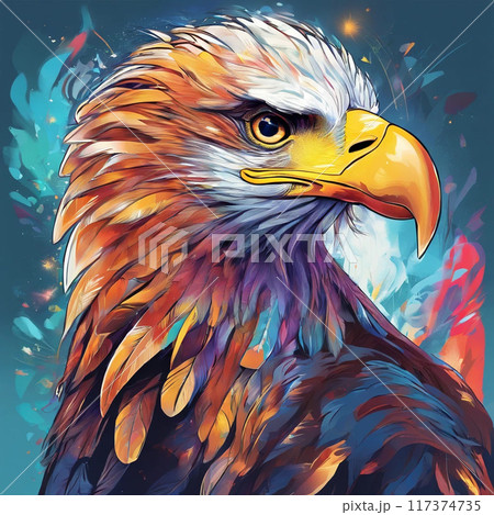 デジタルアート 大鷲 デジタルアート 大鷲 117374735