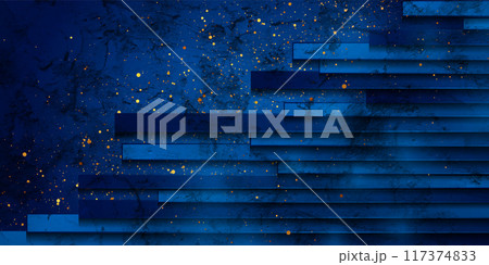 Dark blue grunge stripes abstract background with golden particles Dark blue grunge stripes abstract background with golden particles 117374833