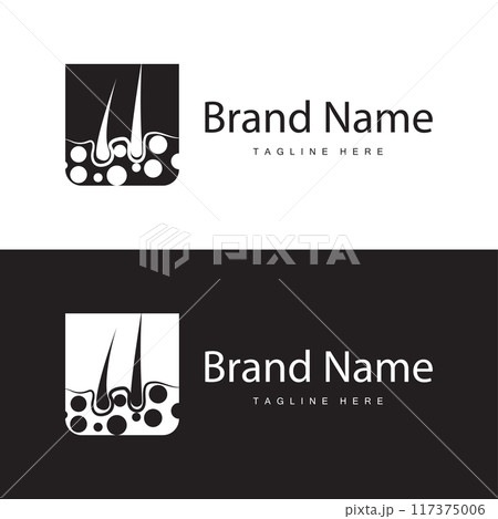 Hair care logo design simple hair skin care silhouette illustration vector template 117375006