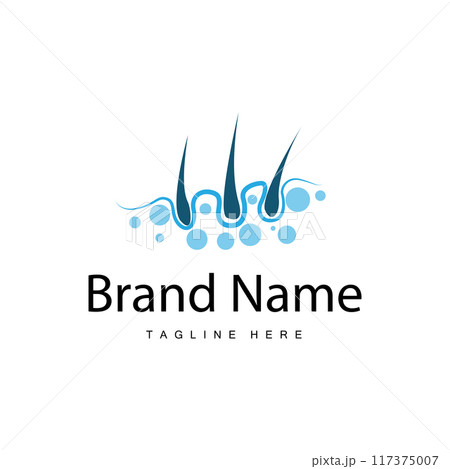 Hair care logo design simple hair skin care silhouette illustration vector template 117375007