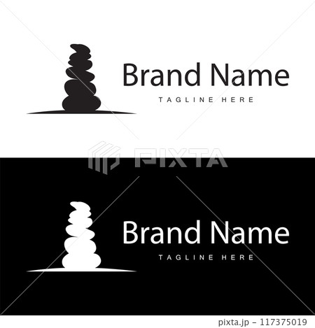Stone Vector Logo, Stone Design Balance Milestone Vector Templet Symbol Illustration 117375019