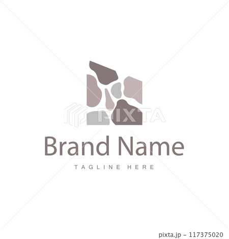 Stone Vector Logo, Stone Design Balance Milestone Vector Templet Symbol Illustration 117375020