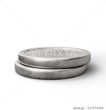 Silver Coin on White Background. 3D Illustration. File With Clipping Path. Silver Coin on White Background. 3D Illustration. File With Clipping Path. 117375209