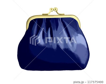 がま口財布（ディープブルー）金具ゴールド 117375400