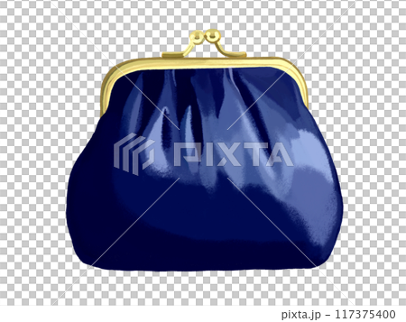 がま口財布（ディープブルー）金具ゴールド 117375400