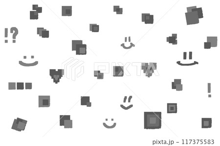 ドットを使った、かわいい装飾のイラスト。黒。 117375583