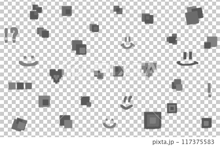 ドットを使った、かわいい装飾のイラスト。黒。 117375583