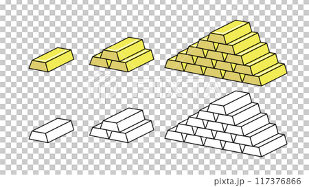 Stacked gold bars Variable line width Stacked gold bars Variable line width 117376866