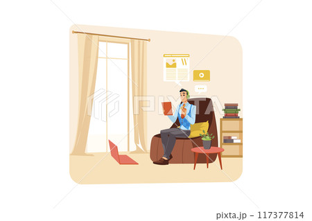 Content freelancer is writing content for an advertisement 117377814