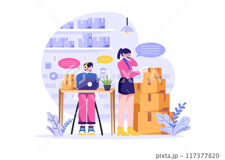 Customer Services Desk of Logistic Business 117377820