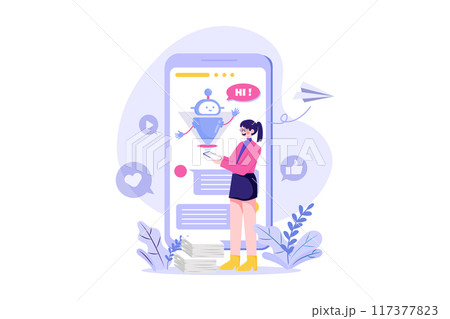 People talk with chatbot robots in smartphone app 117377823