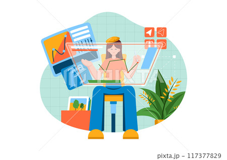 Graphic Designer Illustration concept on white background 117377829