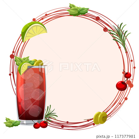 Refreshing Summer Cocktail Illustration 117377981