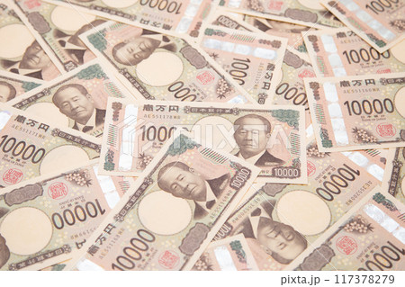 一万円札の背景素材(新紙幣) 一万円札の背景素材(新紙幣) 117378279