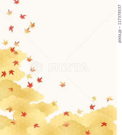 背景素材-秋紅葉2024-4-2ベク 117378537