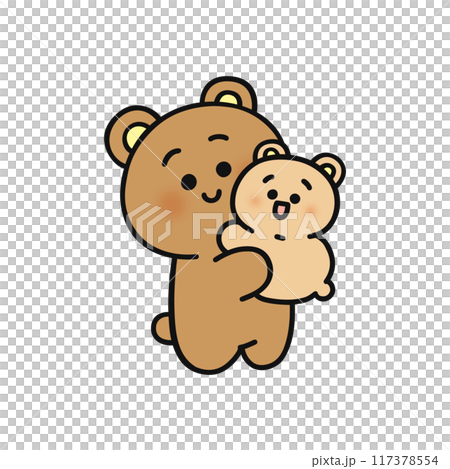 Bear holding a child Bear holding a child 117378554