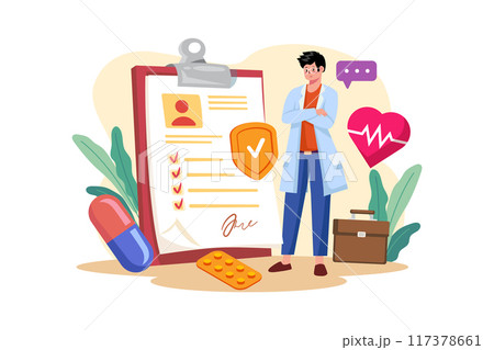 Medical Insurance Illustration concept on white background 117378661