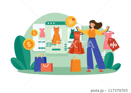The girl who buys goods online The girl who buys goods online 117378703