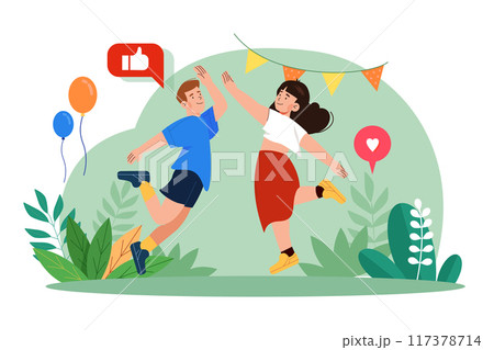 Best friends give a high five 117378714
