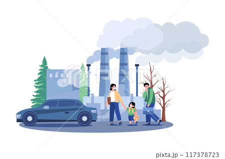 Air Pollution Illustration concept on white background 117378723