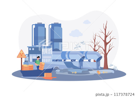Water Pollution Illustration concept on white background 117378724