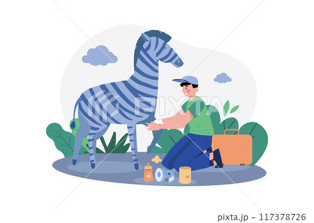 Caring For Animals Illustration concept on white background 117378726