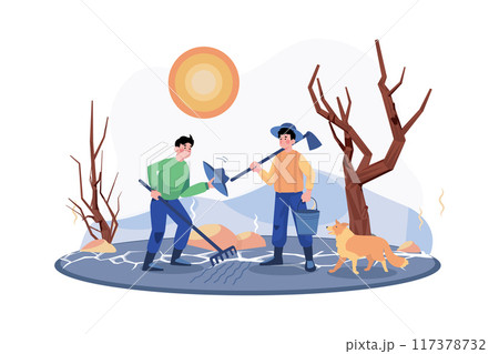 High Temperatures Illustration concept on white background High Temperatures Illustration concept on white background 117378732