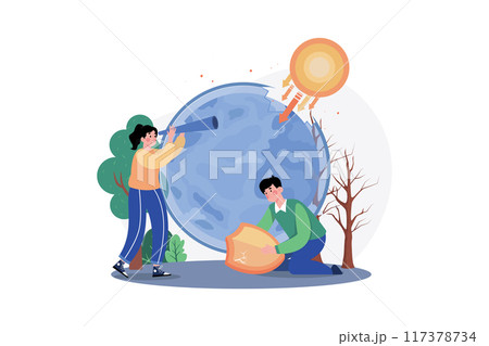 Ozone Holes Illustration concept on white background 117378734
