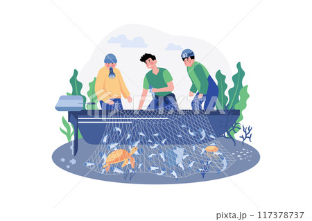 Poaching Illustration concept on white background 117378737